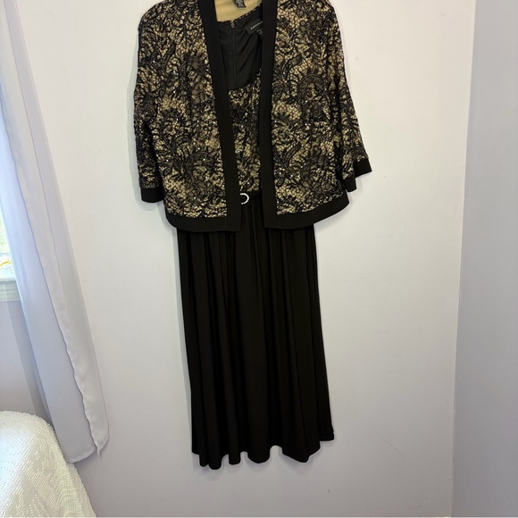 R & M Richards Black Dress with Lace Jacket, Excellent, Size 16 - Picture 13 of 15
